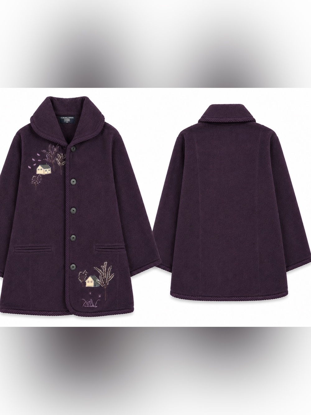 Vintage Club Hollywood Embroidered Fleece Jacket – Women’s Medium